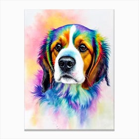 Petit Basset Griffon Vendeen Rainbow Oil Painting dog Canvas Print