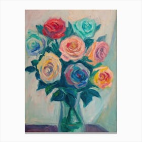 Henri Matisse Roses In A Vase Canvas Print