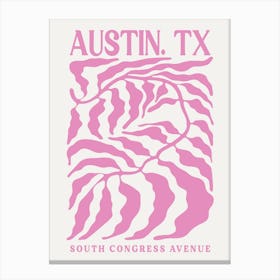 Austin Texas Pink Abstract Canvas Print