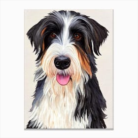 Bearded Collie 2 Watercolour dog Canvas Print