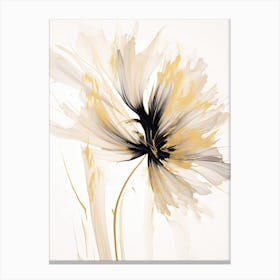 White And Gold Poppy Canvas Print