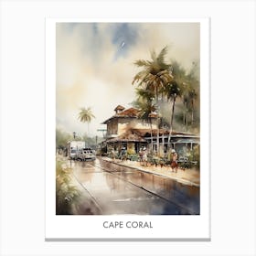 Cape Coral Watercolor 4 Travel Poster Canvas Print
