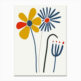 Flowers On A White Background 2 Canvas Print