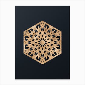 Abstract Geometric Gold Glyph on Dark Teal n.0422 Canvas Print