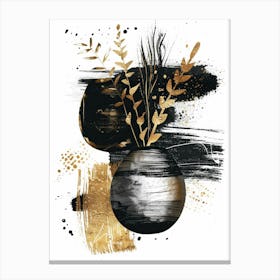 Gold And Black Abstract Painting 31 Canvas Print