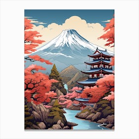 Mount Fuji Japan 1 Vintage Travel Illustration Canvas Print