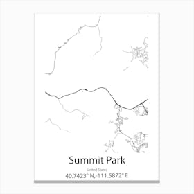 Summit,United States Minimalist Map Lienzo