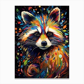 A Forest Raccoon Vibrant Paint Splash 2 Canvas Print