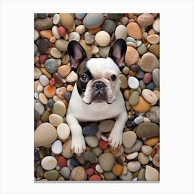 French bulldog at the beach 1 Canvas Print