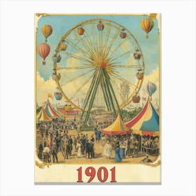 Aihrgdesign A Nostalgic Poster Of A 1901 Fairground With A Fe 175c30fc 4de8 4f74 95ae 83af8aee6ec5 3 Canvas Print