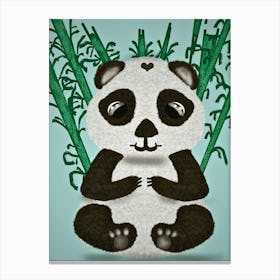 Panda print ,bamboos,kids,nursery,cute bear Canvas Print