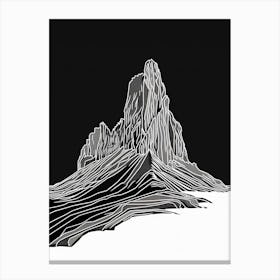 Fan Y Big Mountain Line Drawing 2 Canvas Print