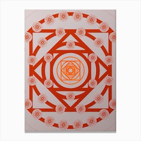 Aauvs Geometric Abstract Glyph Circle Array In Tomato Red N Canvas Print