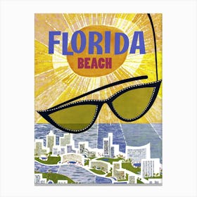 Sunglasses Over The Sunny Florida Canvas Print