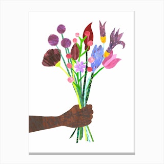 Giving Purple Flowers Canvas Print