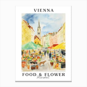 Food Market With Cats In Vienna 1 Poster Canvas Print