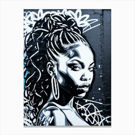 Graffiti Mural Of Beautiful Black Woman 30 Canvas Print