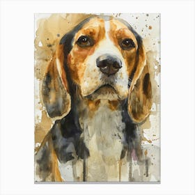 Beagle Watercolor Painting 4 Canvas Print
