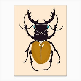 Horned Bug Art Canvas Print