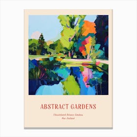 Colourful Gardens Christchurch Botanic Gardens New Zealand 4 Red Poster Canvas Print