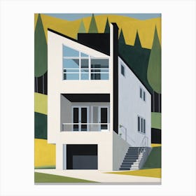 Minimalist Modern House Illustration (13) Canvas Print