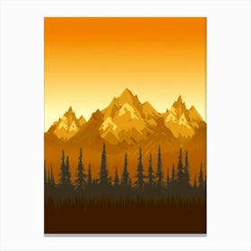 Sunset Mountain Landscape 2 Canvas Print