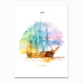 Watercolor Sailing Ship Canvas Print