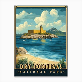 Dry Tortugas National Park - Vintage Poster Canvas Print