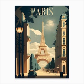 France Paris Retro Travel Canvas Print