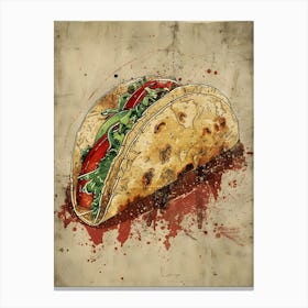 Taco: Fast Food Art Canvas Print
