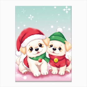 Cute Christmas Puppies Canvas Print