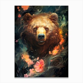 Bear With Flowers 1 Canvas Print