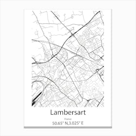 Lambersart,France Minimalist Map Canvas Print