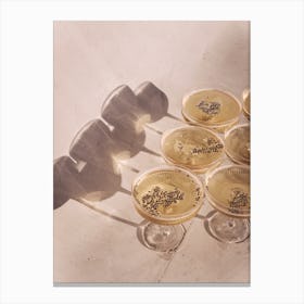 Champagne Drinks And Shadows Canvas Print