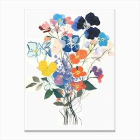 Forget Me Not 2 Collage Flower Bouquet Canvas Print