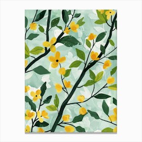 Alder Tree Flat Illustration 2 Canvas Print