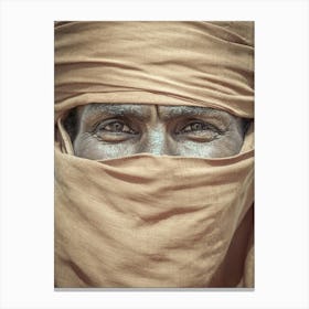 Portrait Of A Tuareg In The Sahara Desert Canvas Print