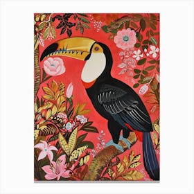 Floral Animal Painting Toucan 4 Canvas Print
