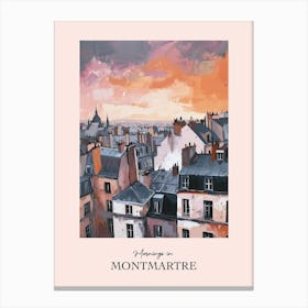 Mornings In Montmartre Rooftops Morning Skyline 3 Canvas Print