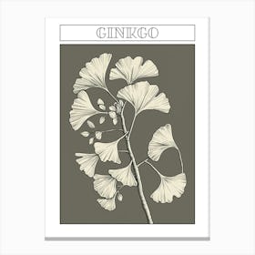Ginkgo Tree Minimalistic Drawing 2 Poster Canvas Print