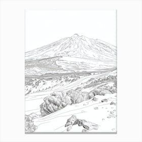 Mount Etna Italy Line Drawing 8 Canvas Print