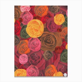 Warm Roses Vintage Collage Canvas Print