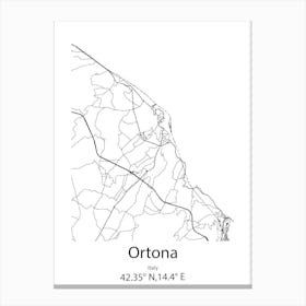 Ortona,Italy Minimalist Map Canvas Print