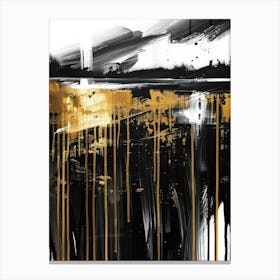 Abstract Black And Gold 11 Canvas Print