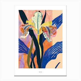 Colourful Flower Illustration Poster Iris 8 Canvas Print