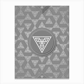 Geometric Glyph Sigil with Hex Array Pattern in Gray n.0264 Canvas Print