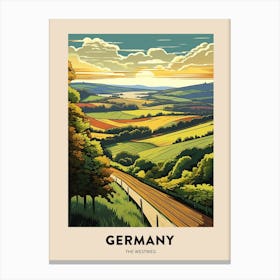 The Westweg Germany 3 Vintage Hiking Travel Poster Canvas Print