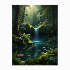 Waterfall In The Forest 9 Canvas Print