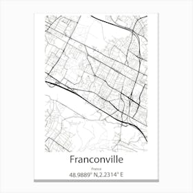 Franconville,France Minimalist Map Canvas Print