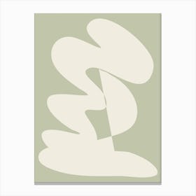 Contemporary Minimalist Abstract Geometric in Sage Green Canvas Print